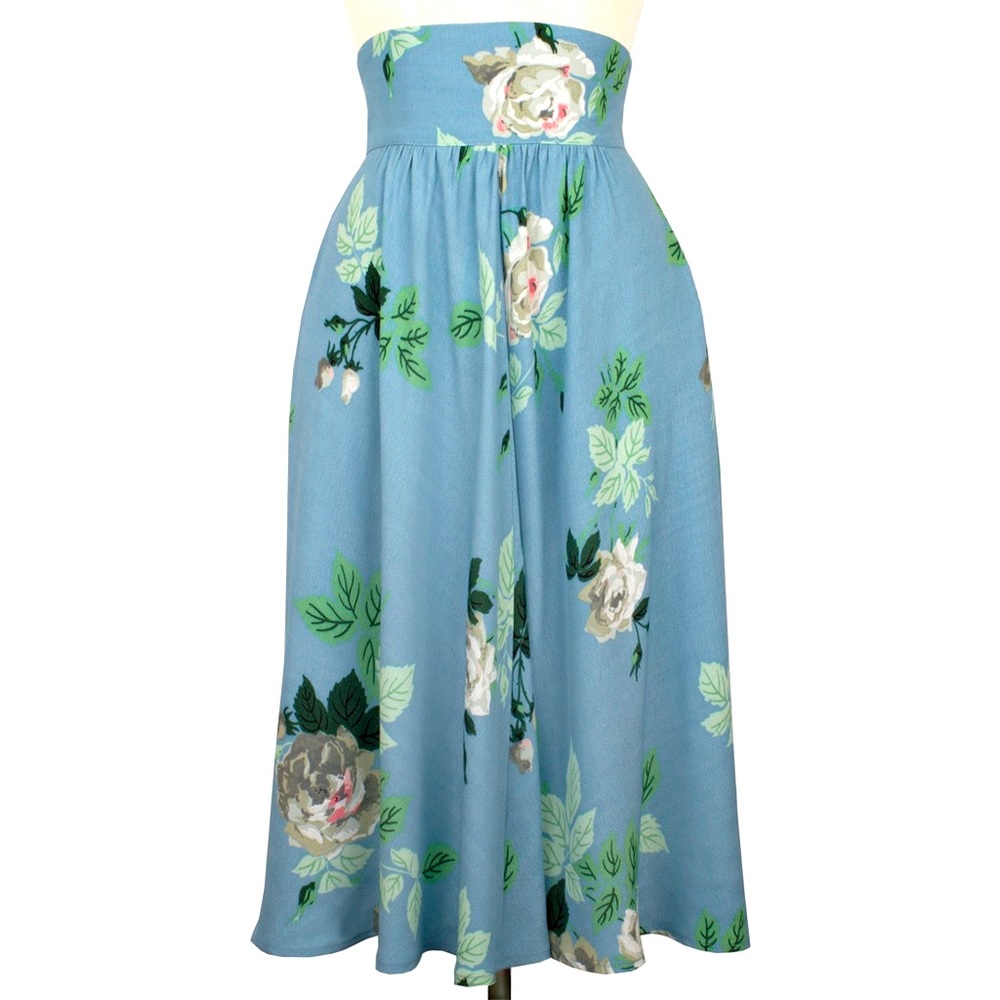 Trashy Diva 40s skirt French Blue Roses size 4